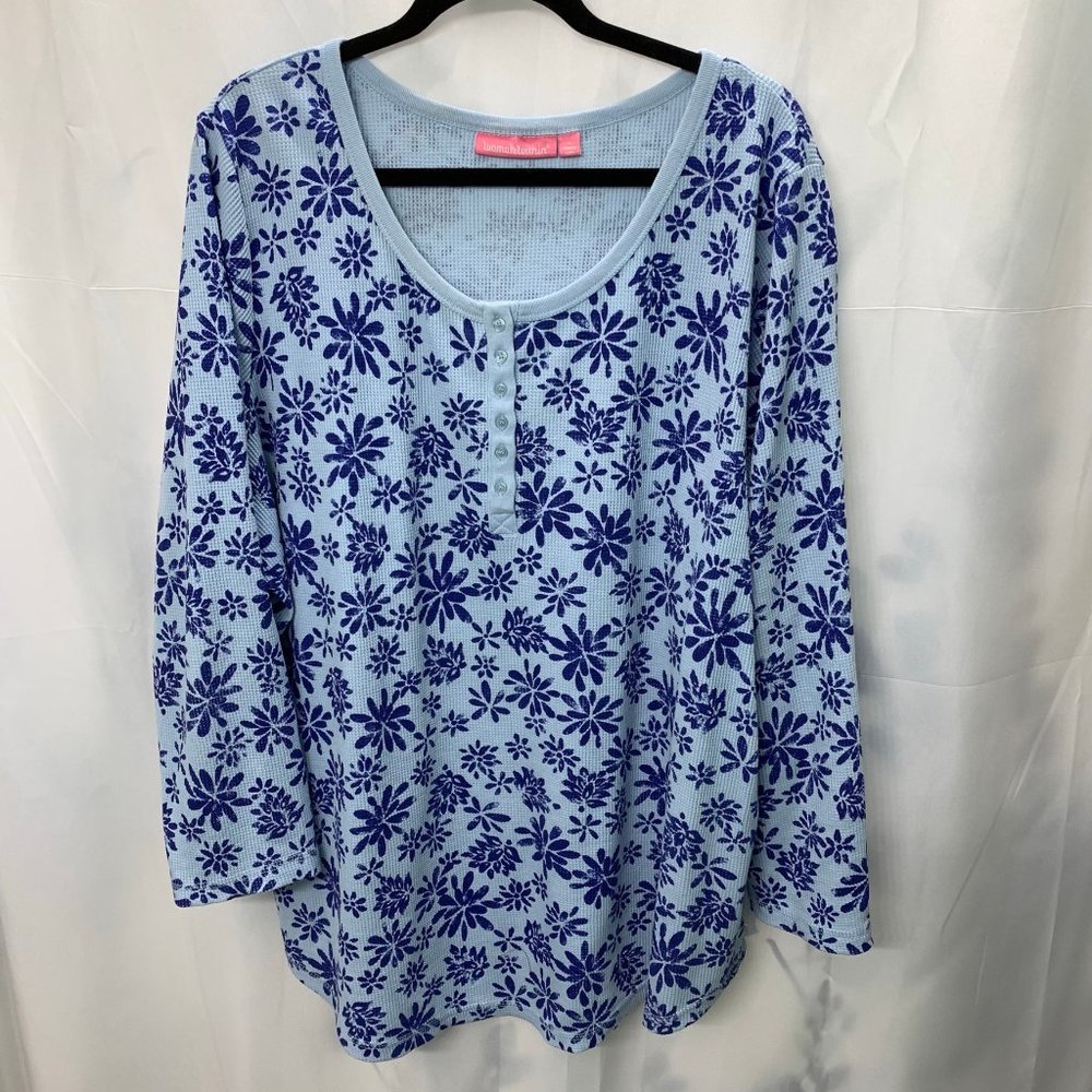 Plus Size Woman Within Floral Henley Top